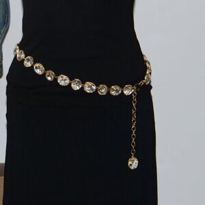 Kenneth Jay Lane Black leather Belt with Rhinestone Bow Italy small Y2K Kenneth Jay Lane | Accessories | Kenneth Jay Lane Belt  main image 3